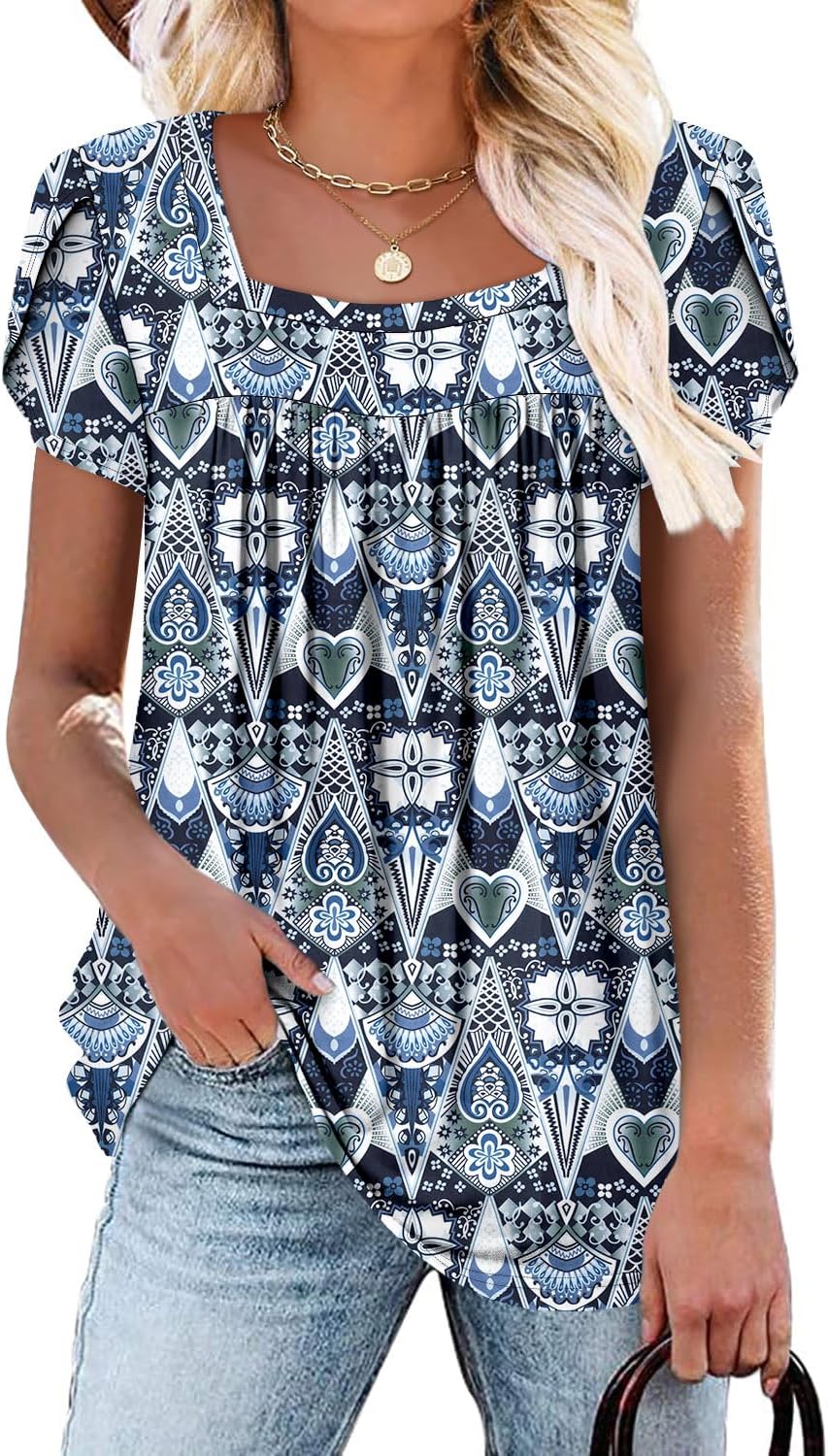 Top Amélie pentru femei cu guler pătrat – Bluza fluidă de vară, croială lejeră, elegantă