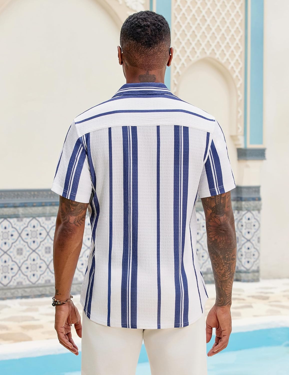 Ben Men's Shirt – Stretch Slim Fit Shirt, Wrinkle-Free & Short Sleeves