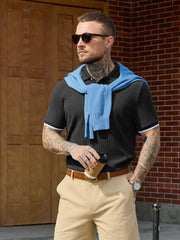 Adrien Polo Herre – Strikket Stretch Polo, Let & Elegant Business Casual Stil