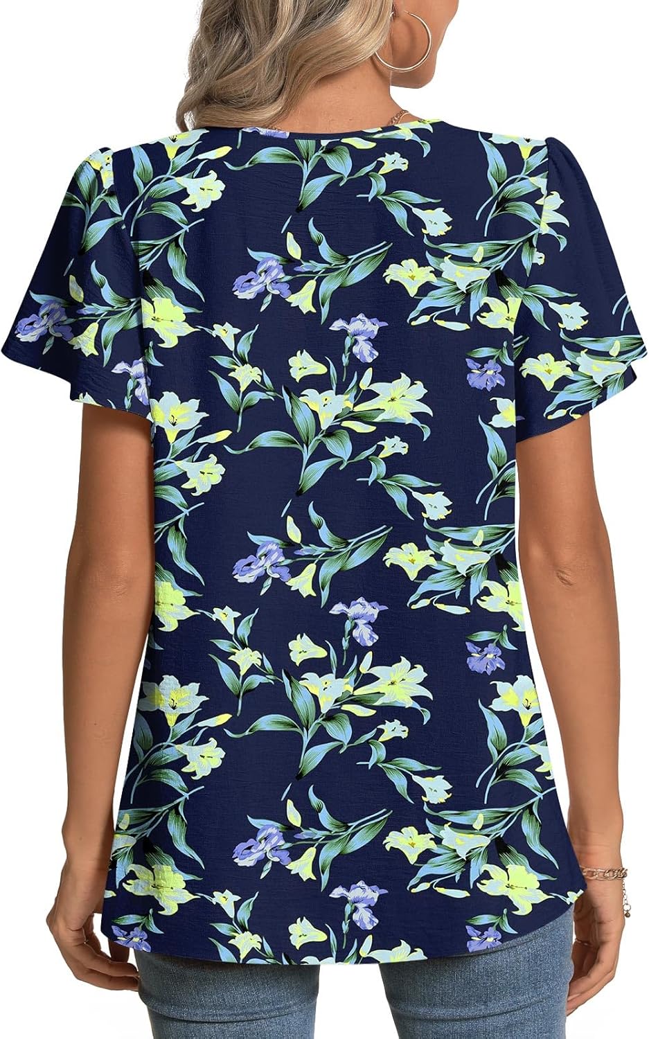 Éva Blouse Women’s – Elegant Top with Square Neck and Petal Sleeves