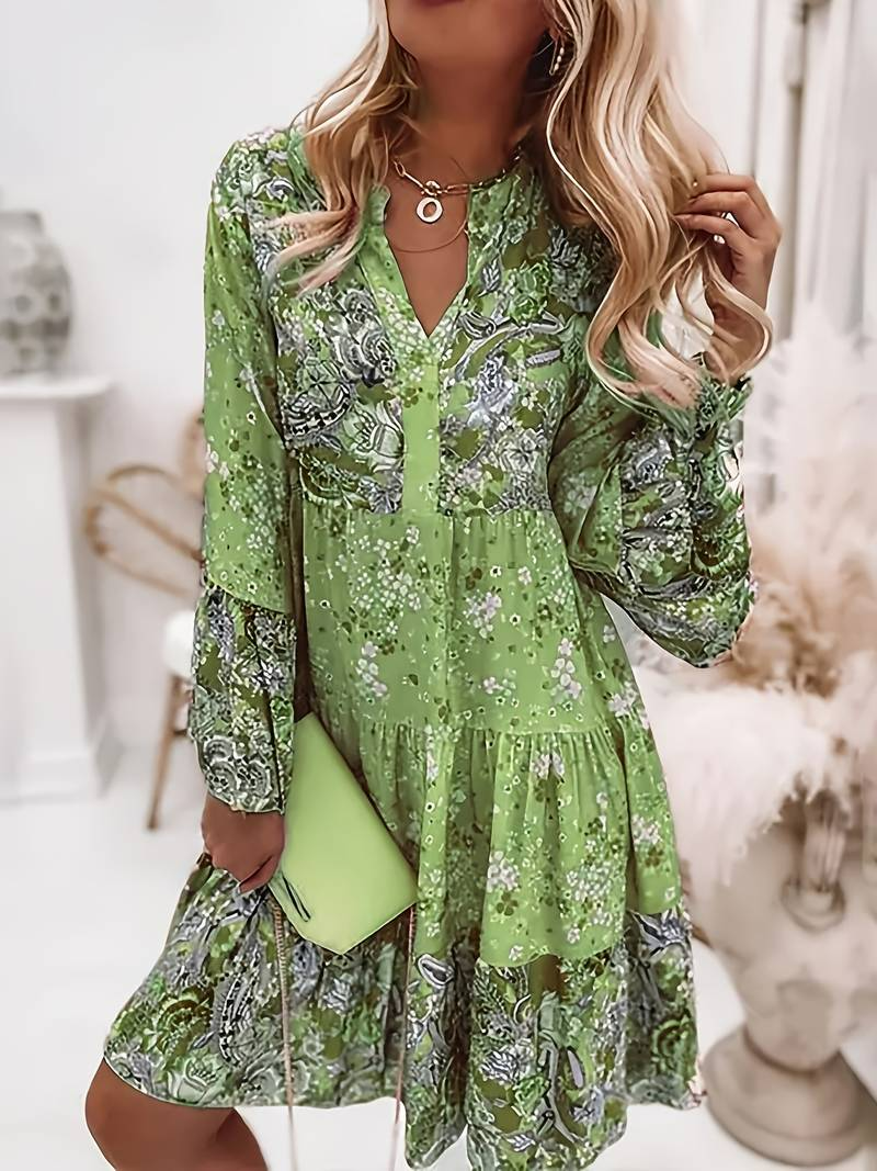 Vestido bohemio de Pascale Women - Ligero máximo con estampado floral atemporal y corte halagador