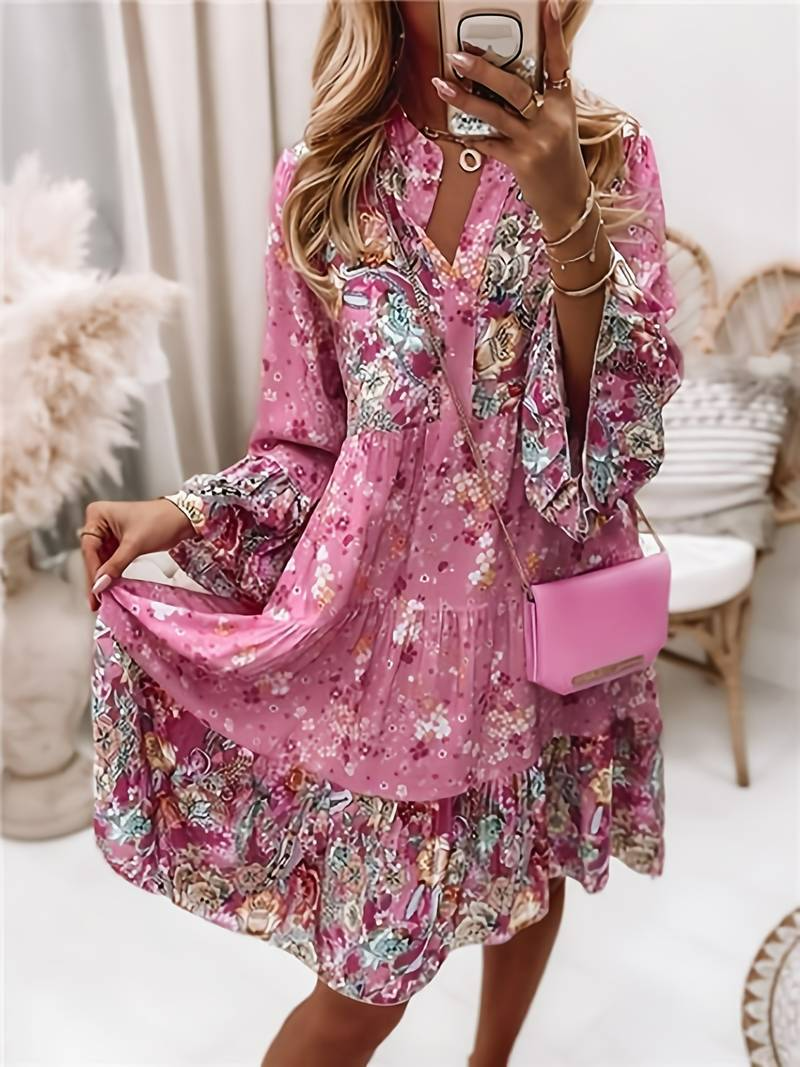 Vestido bohemio de Pascale Women - Ligero máximo con estampado floral atemporal y corte halagador