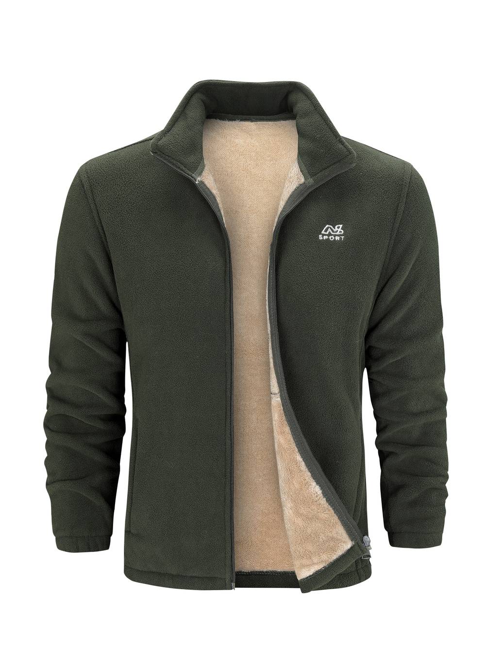 Alex Unisex Fleece Vest – Warm Sherpa Lined Jacket with Stand-Up Collar & Zipper Closure