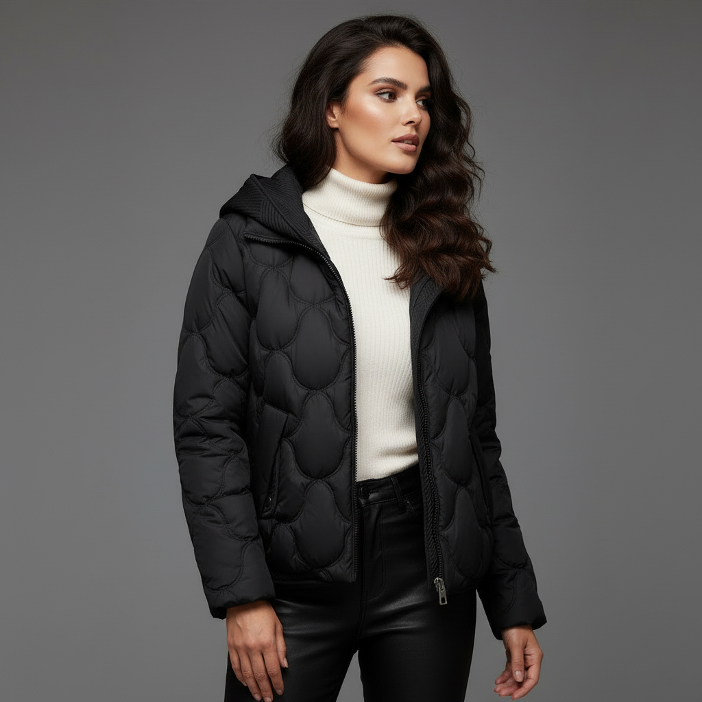 Oline Piumino Corto Donna – Giacca Imbottita Elegante con Cappuccio e Chiusura Lampo