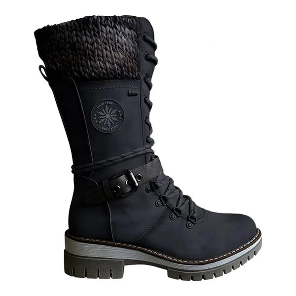 Kylee Botas Altas Mulher para Inverno – Elegantes com Isolamento Quente, Forro Confortável e Fecho de Correr