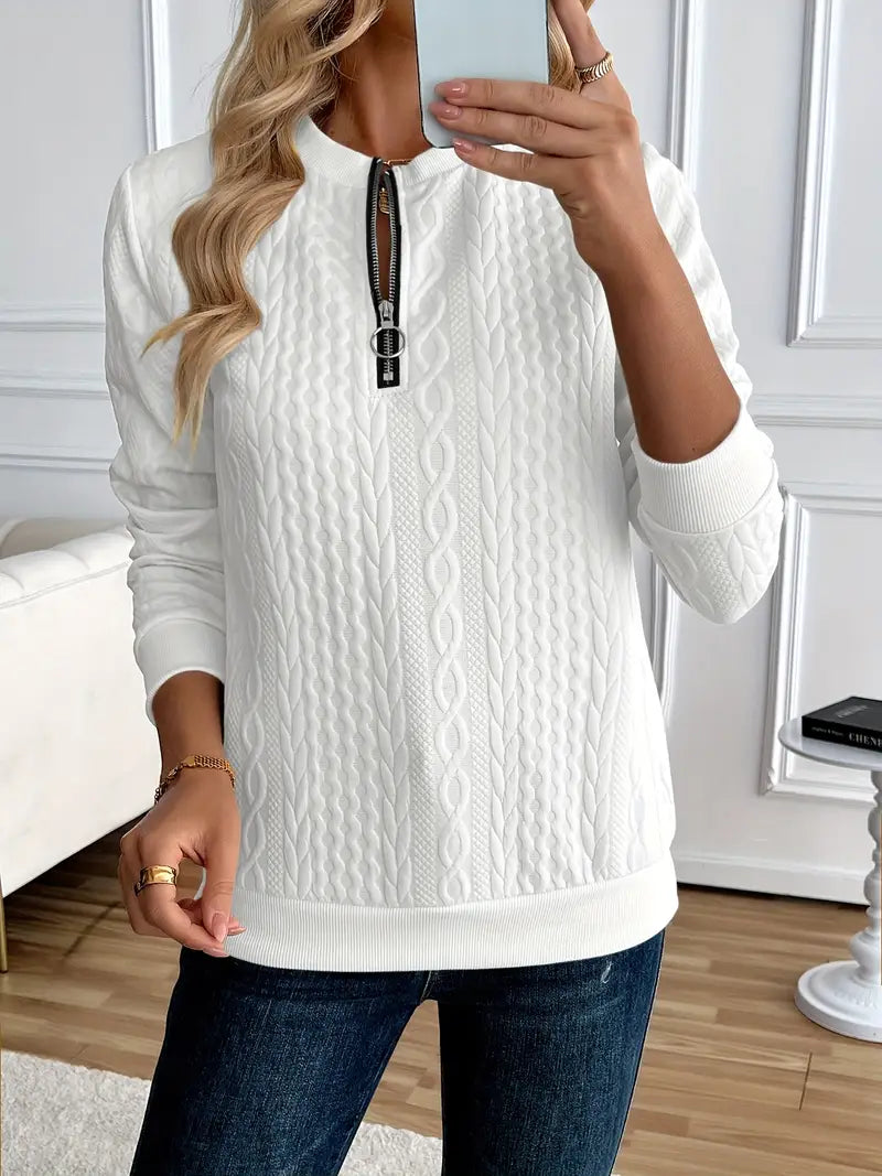 Margaux Felpa Donna Inverno – Maglione Con Cerniera Confortevole in Maglia con Design Elegante