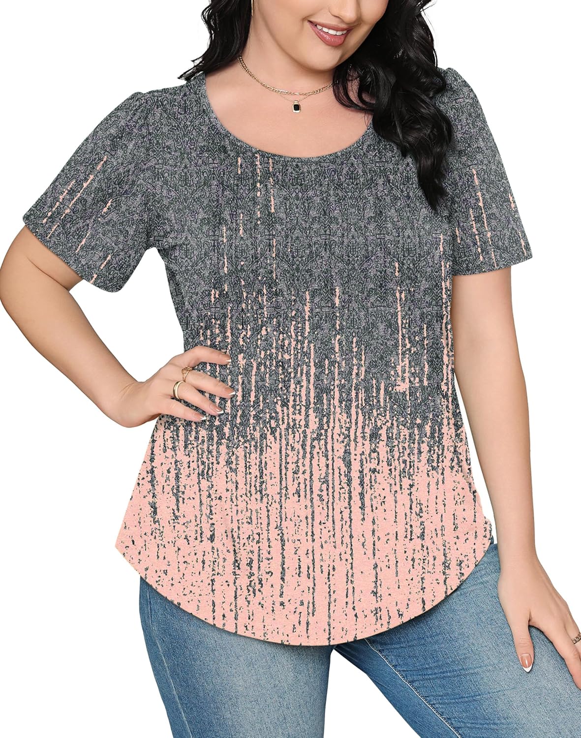 Maglietta Sophie Donna – Top Plissettato Girocollo Maniche Corte Elegante Tunica