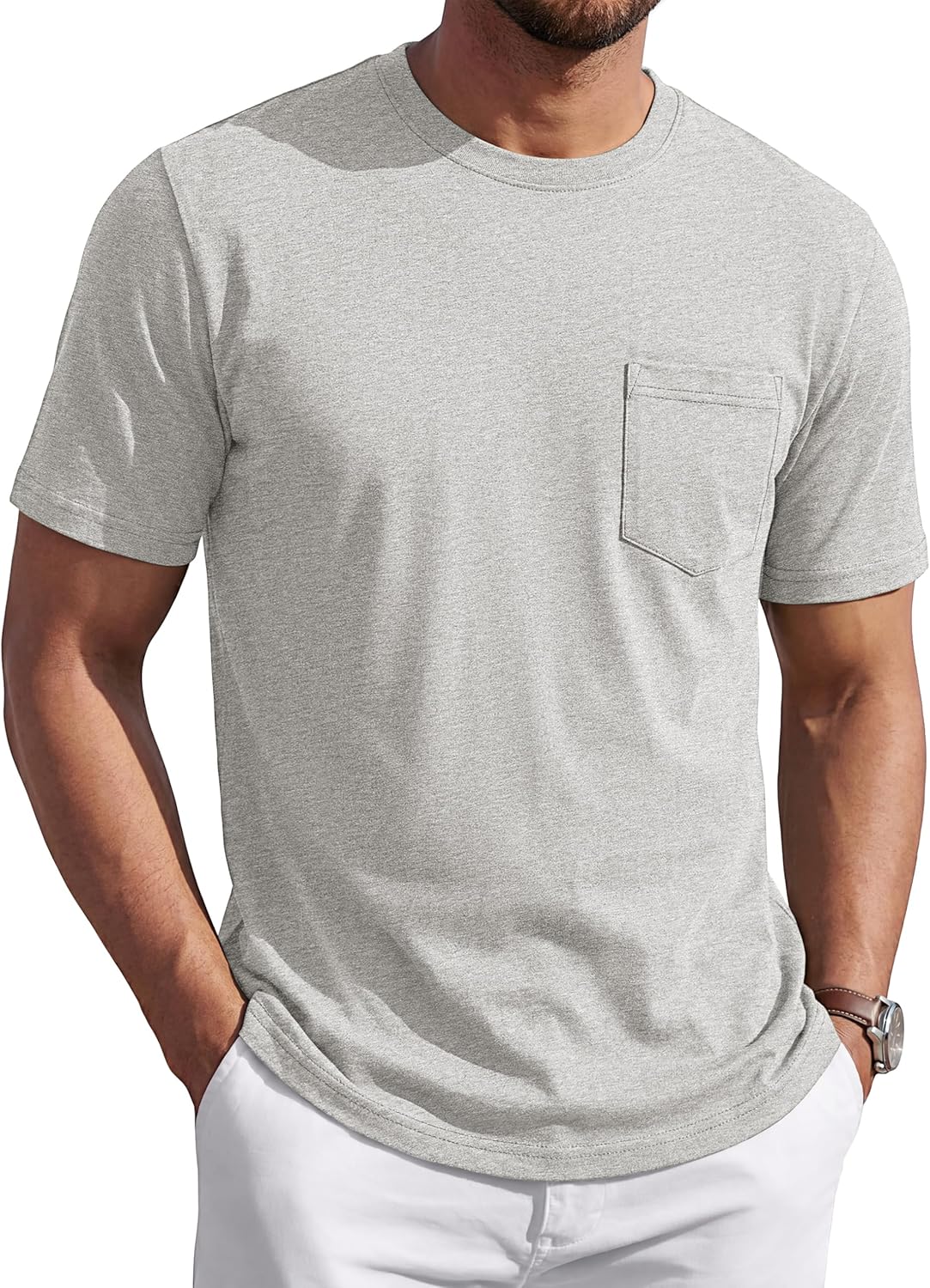 Leonardo T-shirt Heren – Zacht katoenen T-shirt met zak, ademend & casual zomer