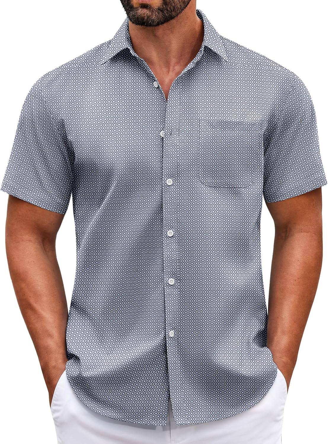 Harold Camicia Uomo – Camicia Maniche Corte, Stile Casual Chic & Comfort Estivo