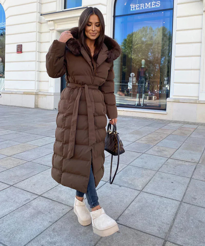 Eleva Cappotto Lungo Donna – Giacca Invernale Calda Idrorepellente con Cappuccio e Taglio Elegante