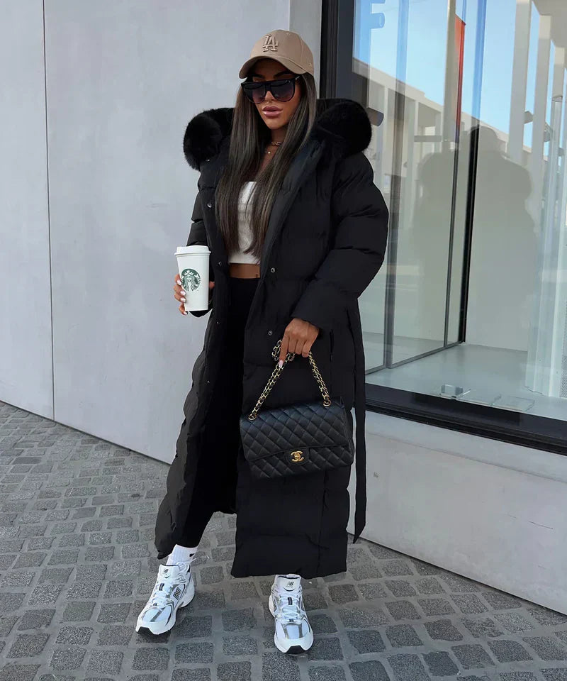 Eleva Cappotto Lungo Donna – Giacca Invernale Calda Idrorepellente con Cappuccio e Taglio Elegante