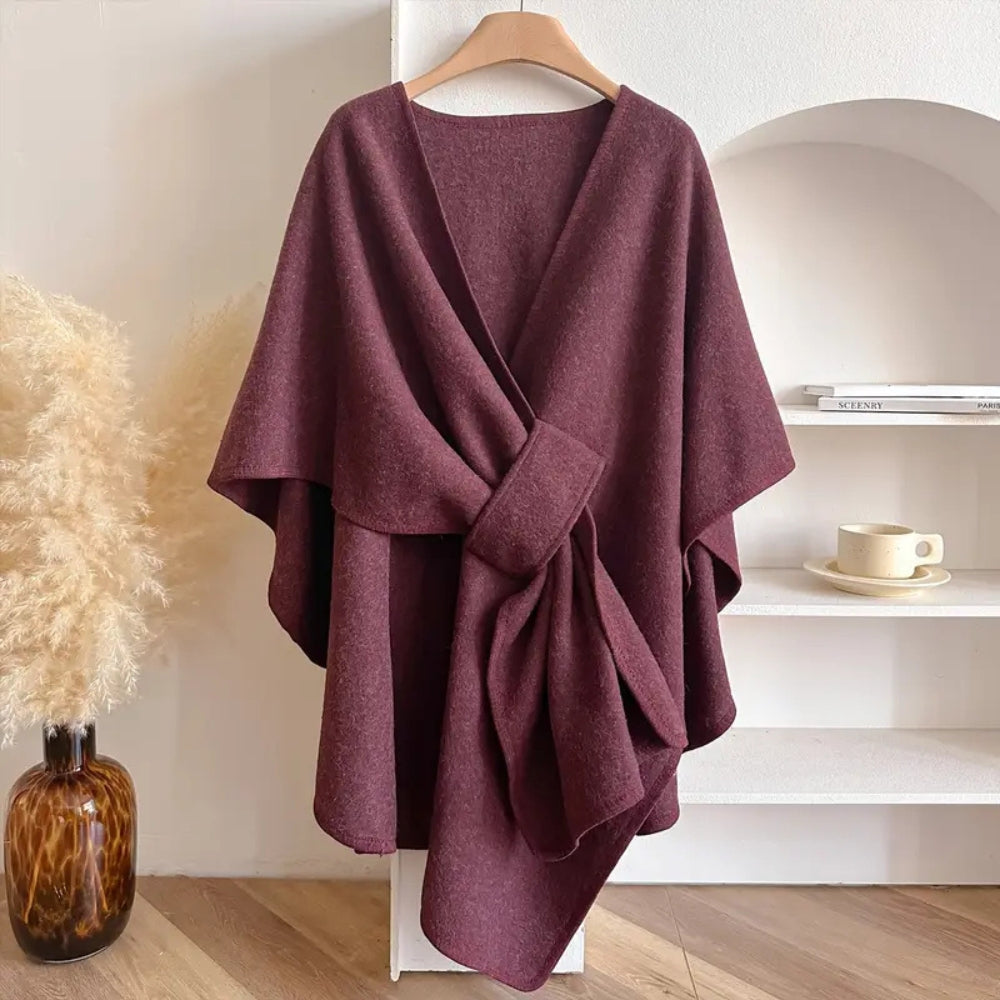 Vivian Manteau Cape Donna – Poncho Invernale Elegante Antivento in Microfibre Morbide e Calde