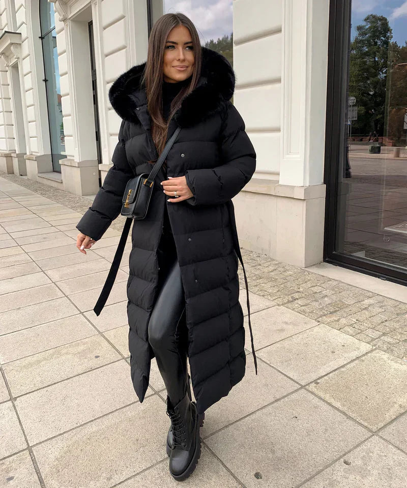 Eleva Cappotto Lungo Donna – Giacca Invernale Calda Idrorepellente con Cappuccio e Taglio Elegante