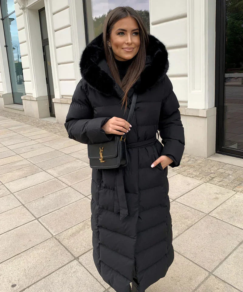 Eleva Cappotto Lungo Donna – Giacca Invernale Calda Idrorepellente con Cappuccio e Taglio Elegante
