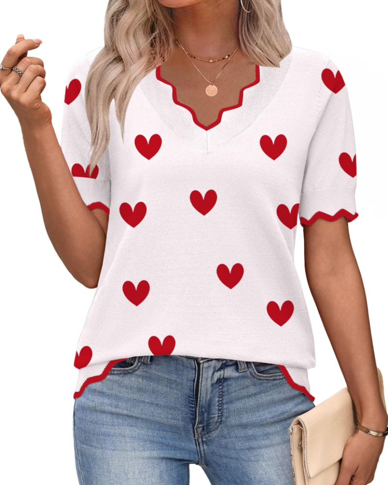 Amirah Top Femme – Kevyt lyhythihainen V-kaula-aukko tyylikäs business casual