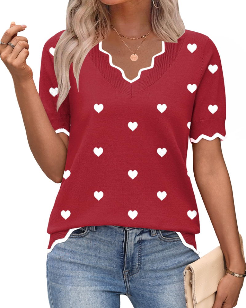 Amirah Top Femme – Kevyt lyhythihainen V-kaula-aukko tyylikäs business casual