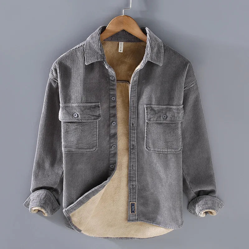 Emerson Veste Velours Côtelé Homme – Doublure Polaire Chaude & Style Décontracté