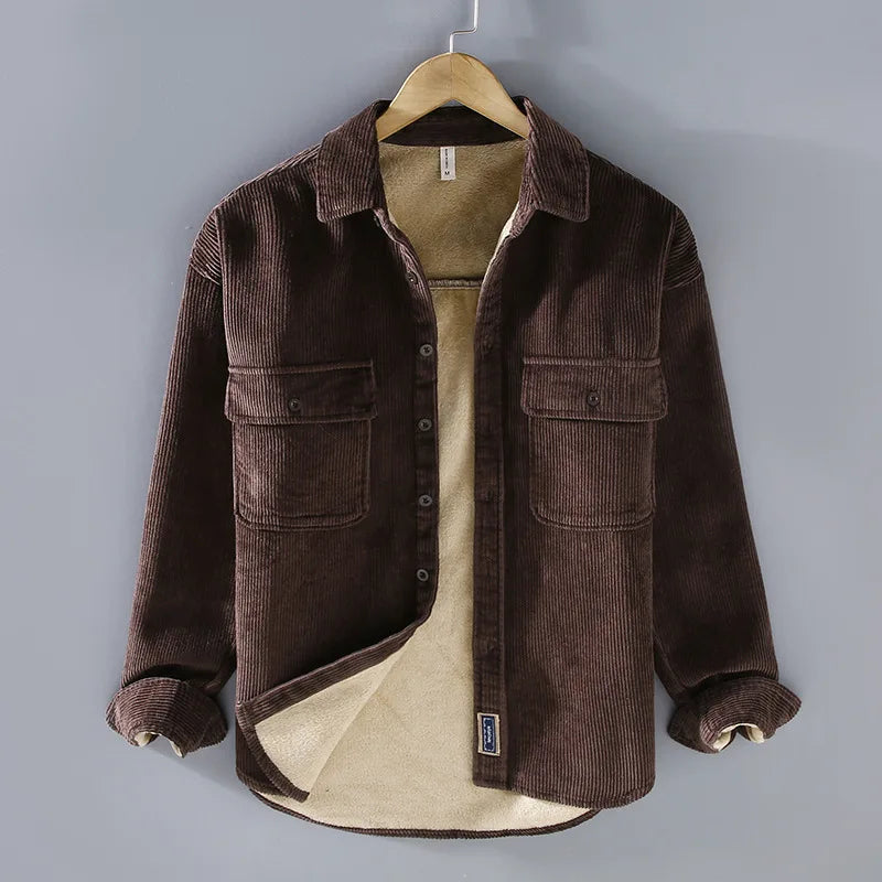 Emerson Veste Velours Côtelé Homme – Doublure Polaire Chaude & Style Décontracté