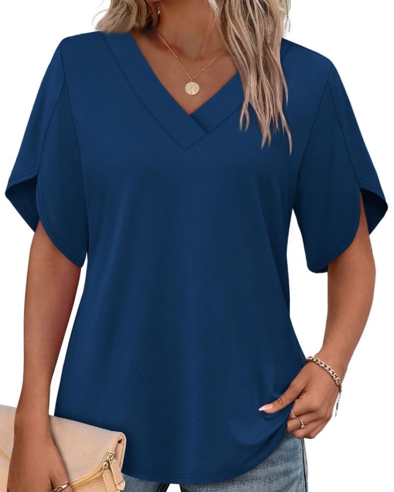 Ayla Top Femme – Bluse med V-hals og elegante ærmer i blomstermotiv, let sommerpasform