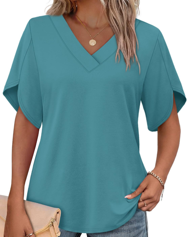 Ayla Top Femme – Bluse med V-hals og elegante ærmer i blomstermotiv, let sommerpasform