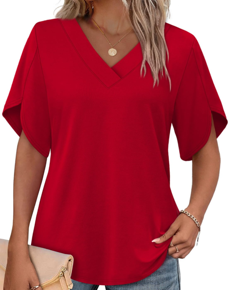 Ayla Top Femme – Bluse med V-hals og elegante ærmer i blomstermotiv, let sommerpasform