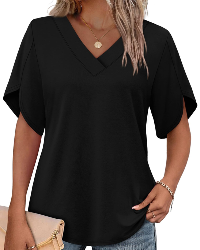 Ayla Top Femme – Bluse med V-hals og elegante ærmer i blomstermotiv, let sommerpasform