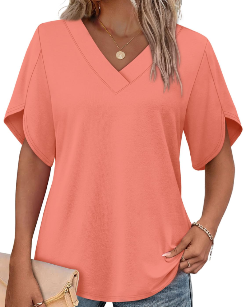 Ayla Top Femme – Bluse med V-hals og elegante ærmer i blomstermotiv, let sommerpasform