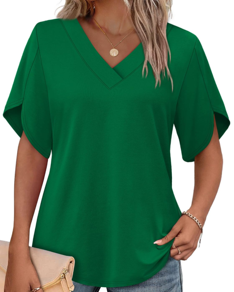 Ayla Top Femme – Bluse med V-hals og elegante ærmer i blomstermotiv, let sommerpasform