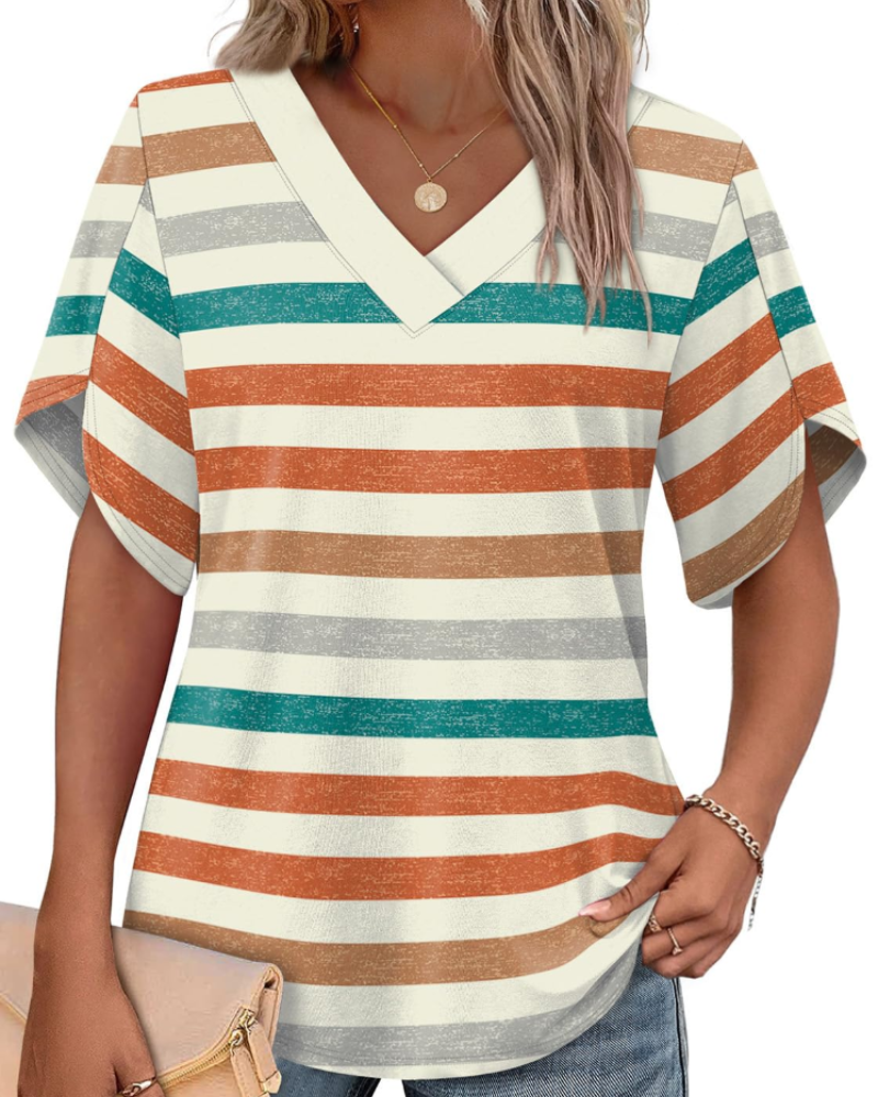 Ayla Top Femme – Bluse med V-hals og elegante ærmer i blomstermotiv, let sommerpasform