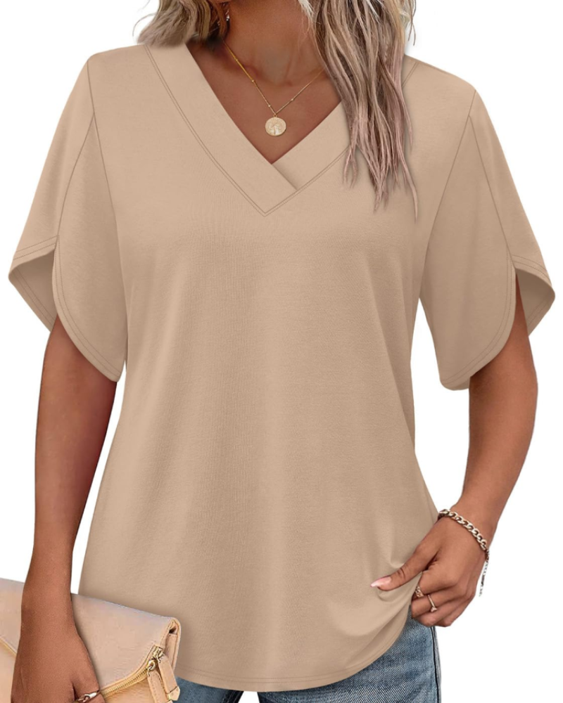 Ayla Top Femme – Bluse med V-hals og elegante ærmer i blomstermotiv, let sommerpasform
