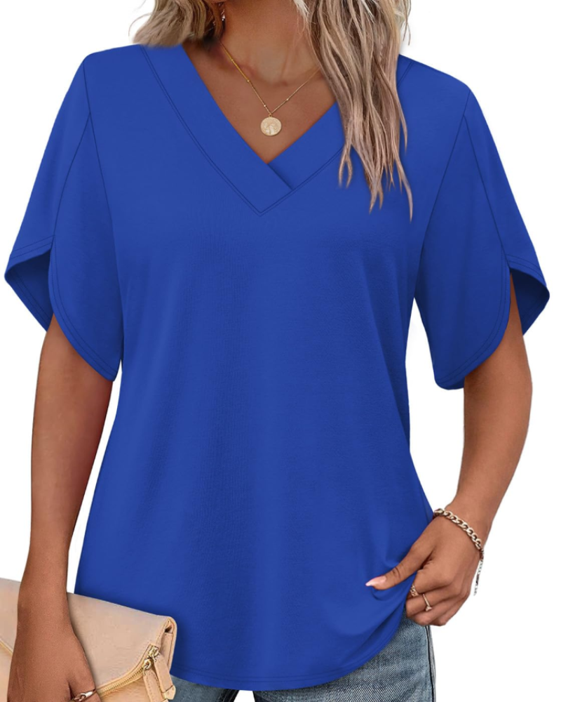 Ayla Top Femme – Bluse med V-hals og elegante ærmer i blomstermotiv, let sommerpasform