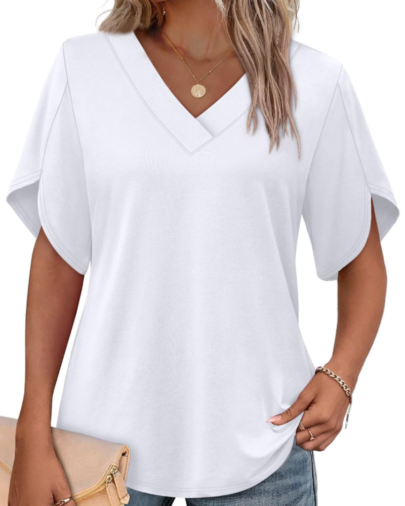 Ayla Top Femme – Bluse med V-hals og elegante ærmer i blomstermotiv, let sommerpasform