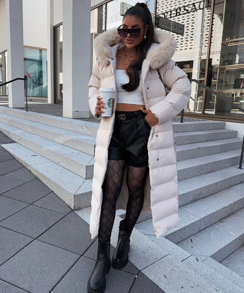 Eleva Cappotto Lungo Donna – Giacca Invernale Calda Idrorepellente con Cappuccio e Taglio Elegante