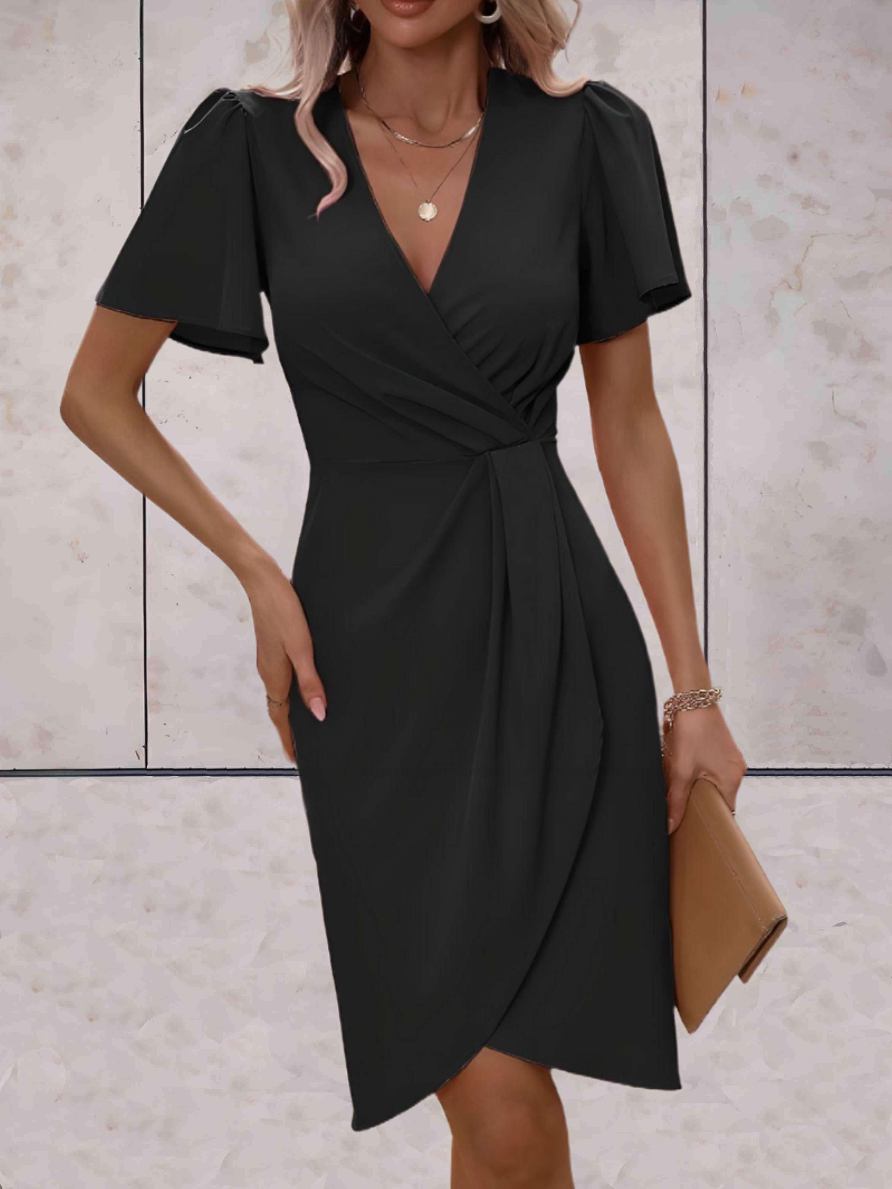 Vestido de billetera Harper Women - elegante vestido cruzado con V y taza ajustable para todas las ocasiones