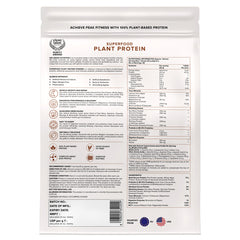 plant protein powder back side