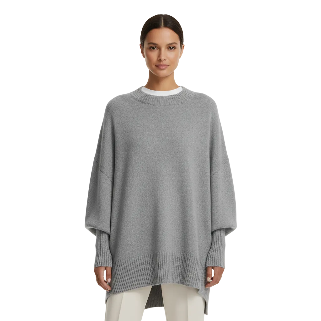 Bella naisten oversize-pullover – mukava pyöreä pääntie, väljä leikkaus & arkityyli puolivuotiskaudelle