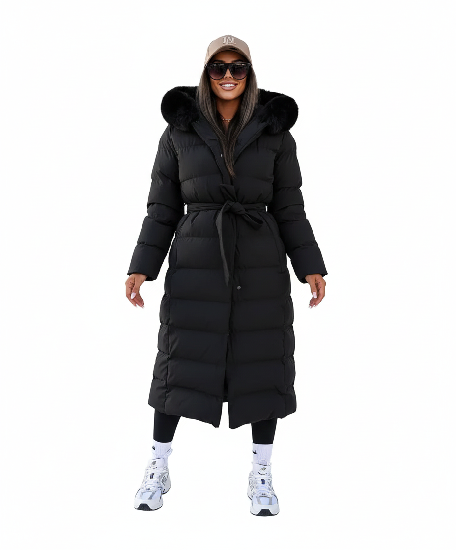 Eleva Cappotto Lungo Donna – Giacca Invernale Calda Idrorepellente con Cappuccio e Taglio Elegante
