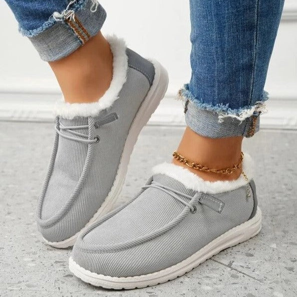 Maren Dámské Slip-On Boty – Plyšová Podšívka, Protiskluzové a Lehká Zimní Obuv
