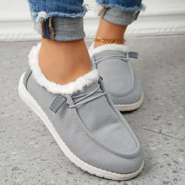Maren Dámské Slip-On Boty – Plyšová Podšívka, Protiskluzové a Lehká Zimní Obuv