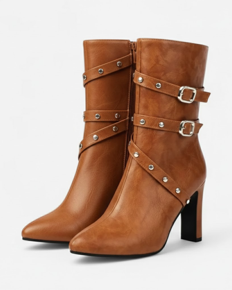 Cassia Bottines Femme Bout Pointu – Talon Très Haut, Finition Élégante & Style Hiver