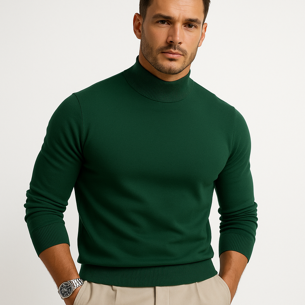 Leonardo Pulover cu guler înalt bărbați – Tricot moale premium cu stil modern și elegant