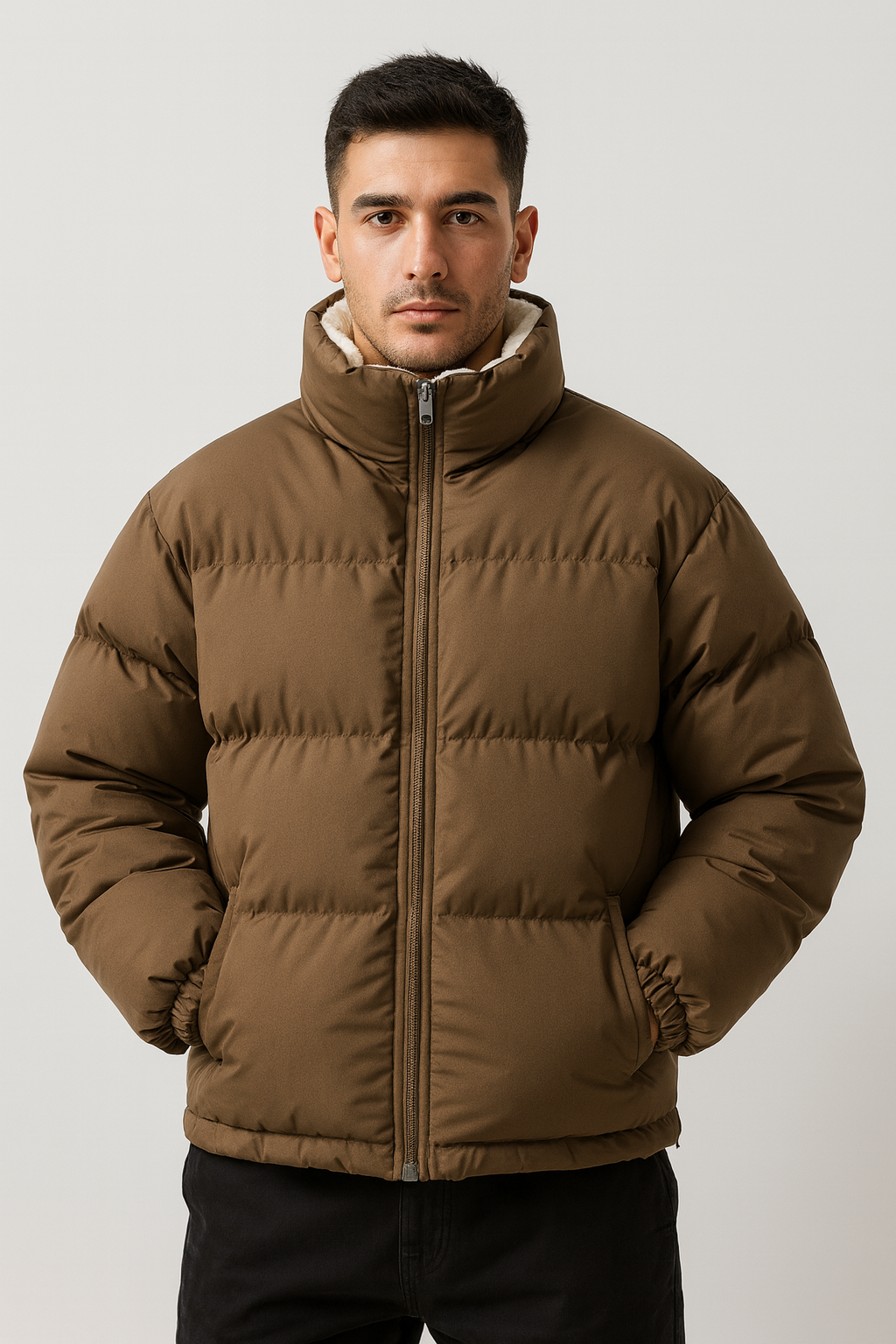Milan donsjack voor heren met fleece voering – warme winter pufferjas