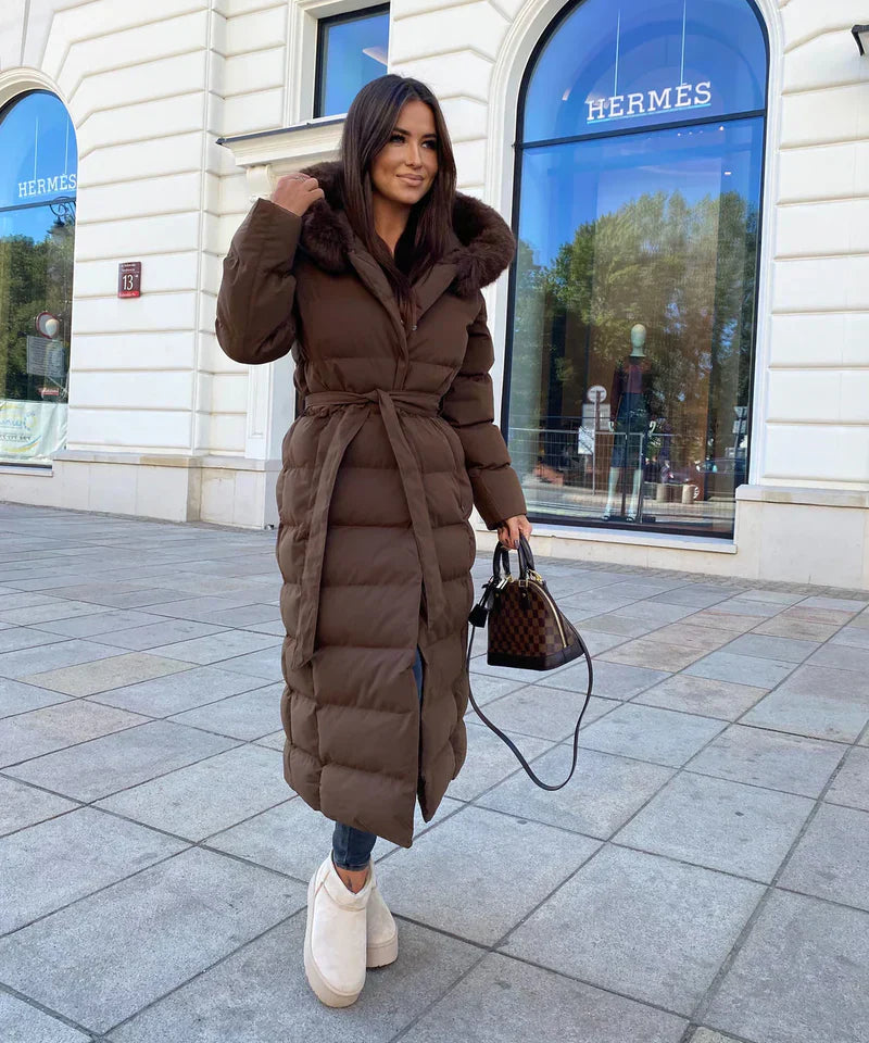 Eleva Cappotto Lungo Donna – Giacca Invernale Calda Idrorepellente con Cappuccio e Taglio Elegante
