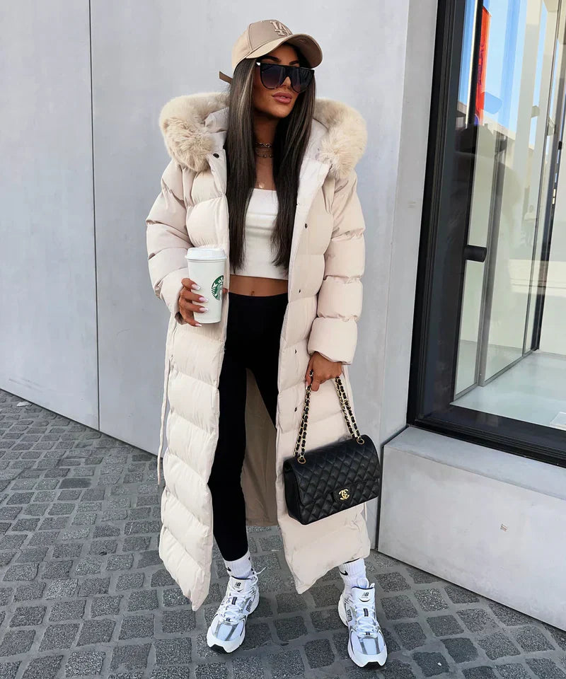 Eleva Cappotto Lungo Donna – Giacca Invernale Calda Idrorepellente con Cappuccio e Taglio Elegante