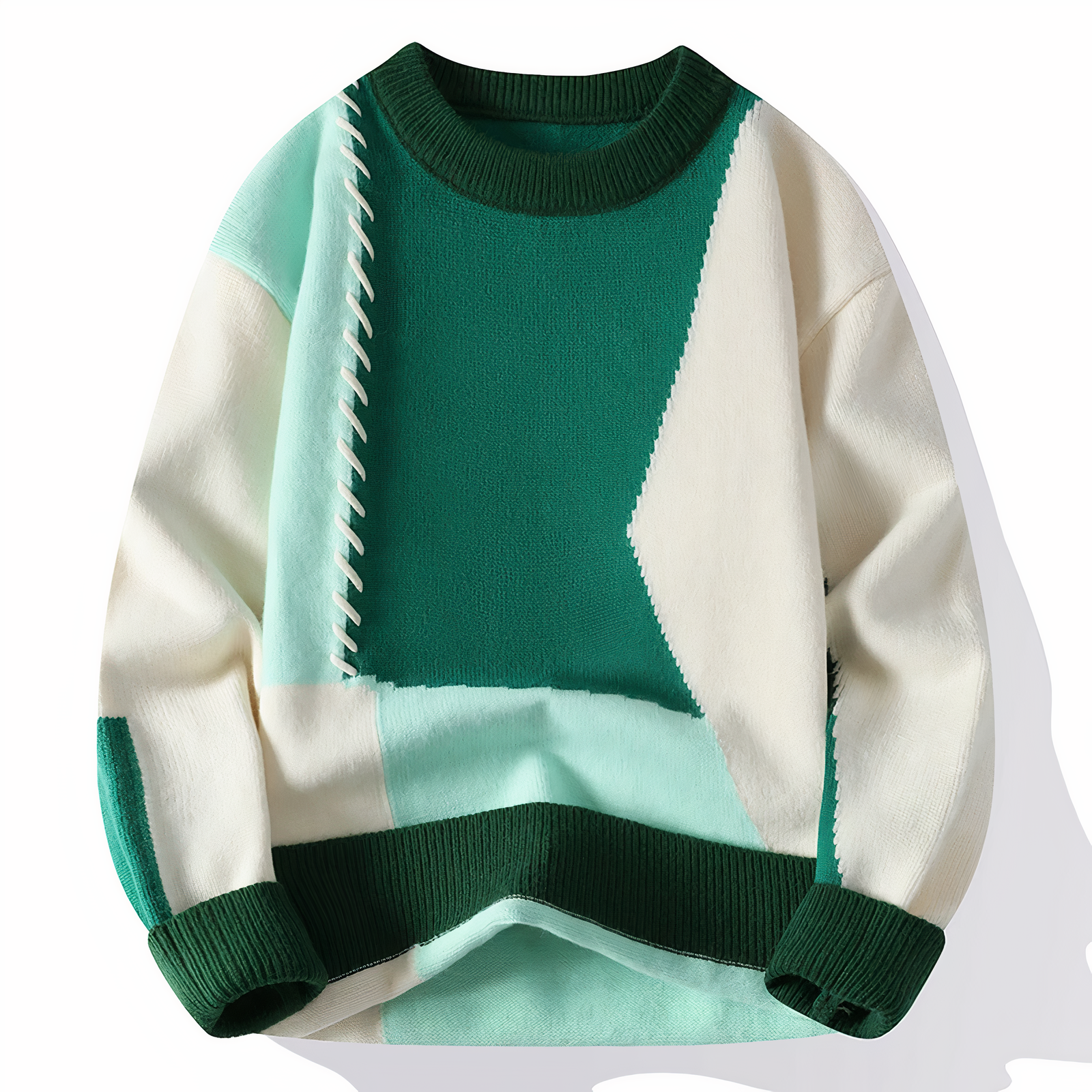 Dave Pull Patchwork Pánsky – Jedinečný Dizajn, Teplé Pohodlie & Moderný Zimný Štýl