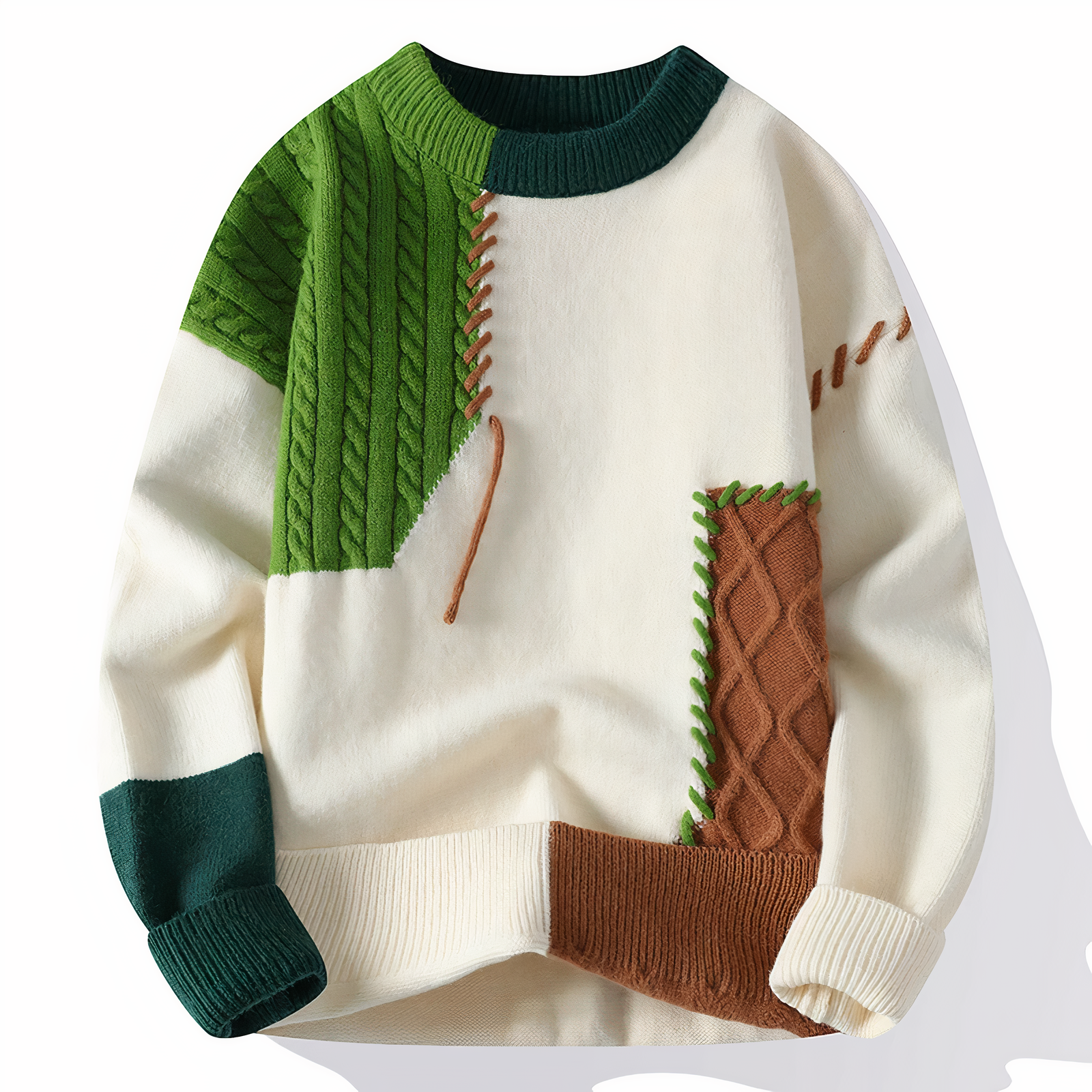 Dave Pull Patchwork Pánsky – Jedinečný Dizajn, Teplé Pohodlie & Moderný Zimný Štýl