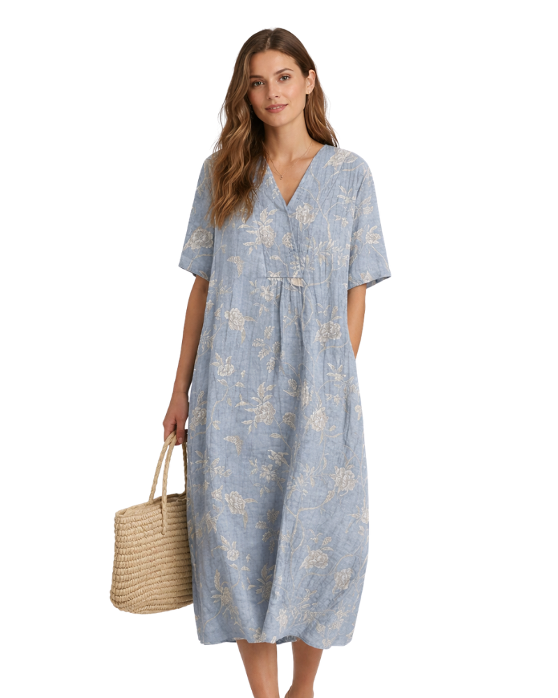 Sierra Damenkleid Baumwolle – Eleganter, fließender Schnitt & leichtes, atmungsaktives Gewebe