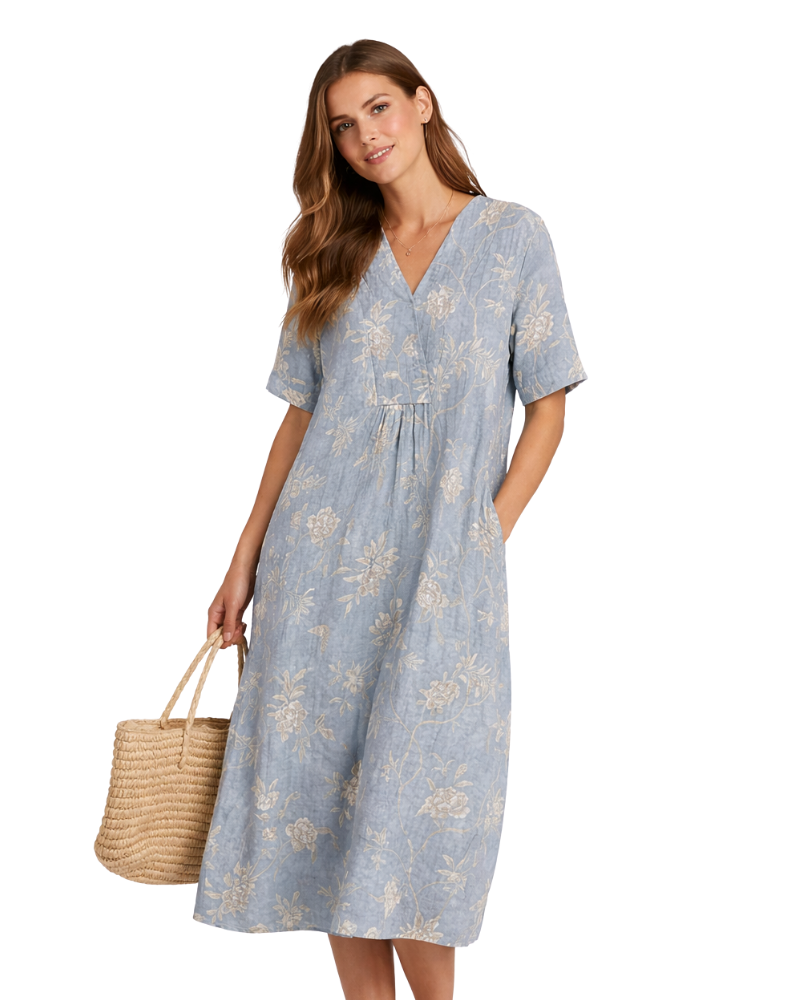 Sierra Damenkleid Baumwolle – Eleganter, fließender Schnitt & leichtes, atmungsaktives Gewebe