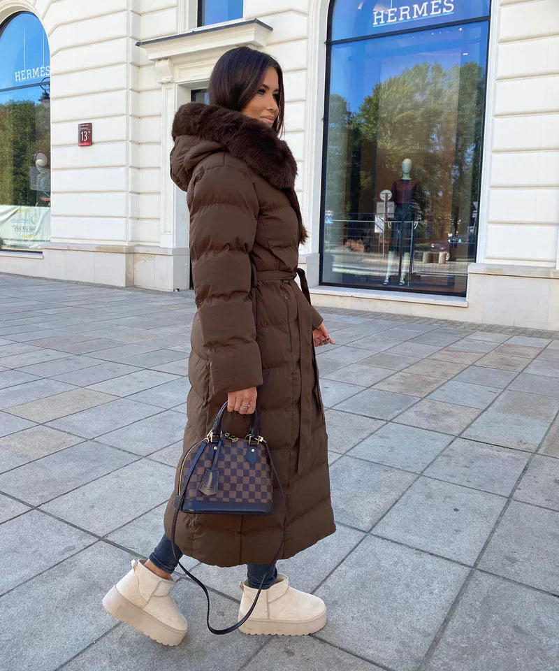 Eleva Cappotto Lungo Donna – Giacca Invernale Calda Idrorepellente con Cappuccio e Taglio Elegante