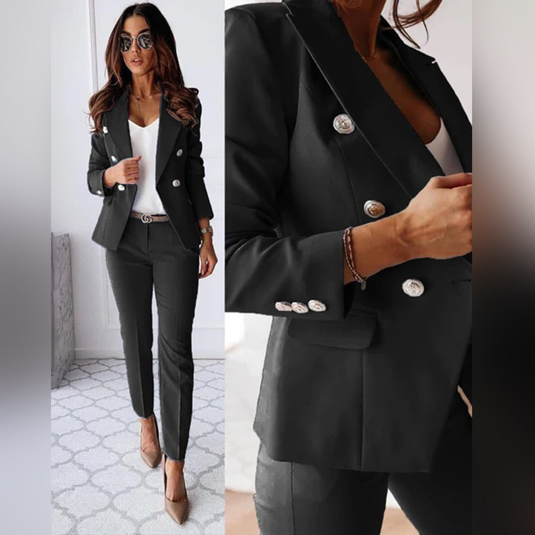 Fato Elisea Mulher – Conjunto de 2 Peças Chic e Elegante para Trajes Profissionais